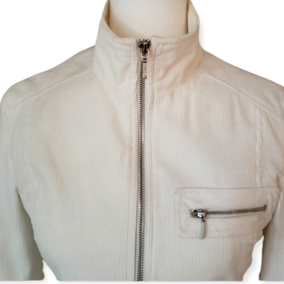Corduroy Moto Jacket Ecru Size Small NWOT - Picture 2 of 11